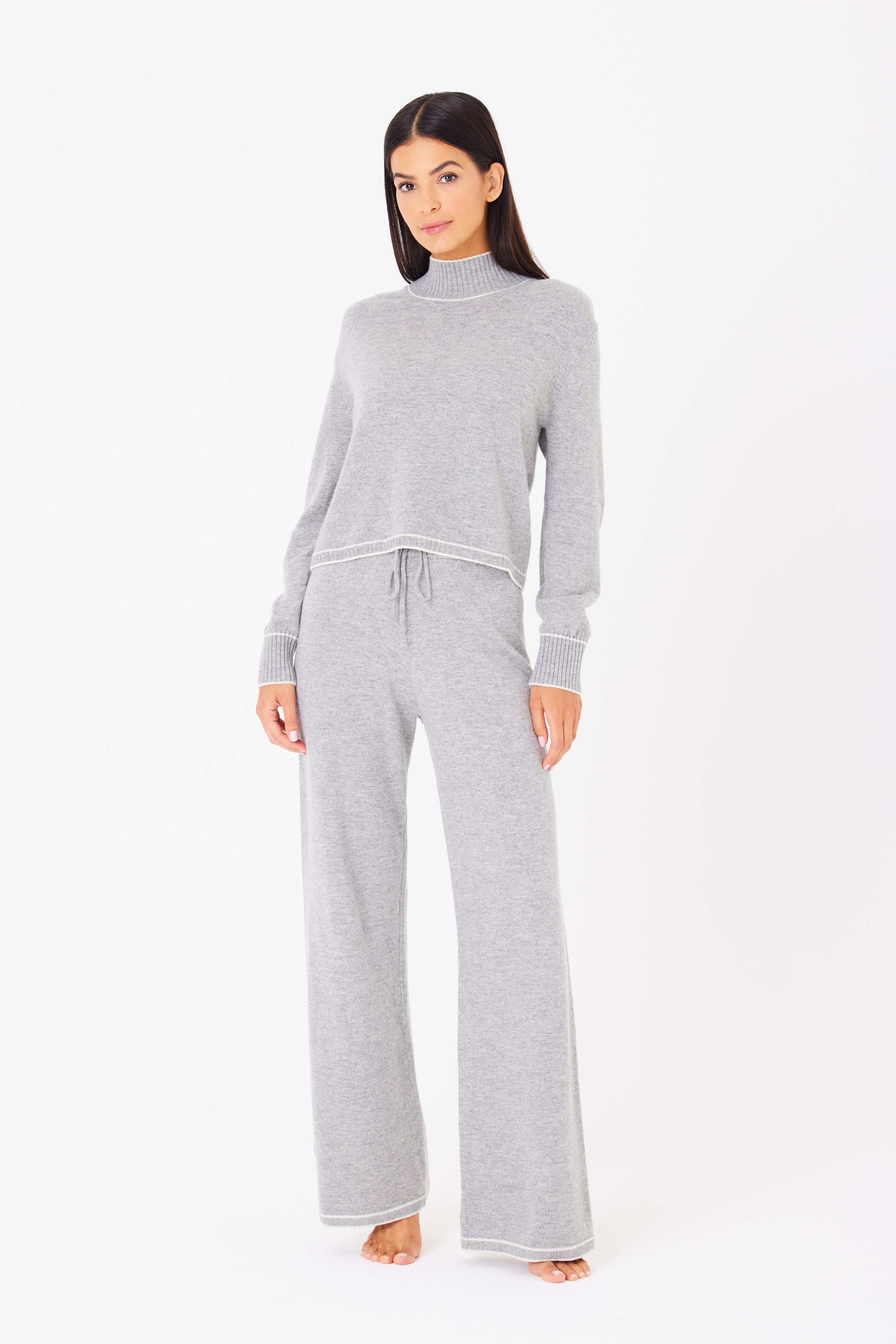 Jacqueline Cashmere Lounge Pullover  Heather Grey