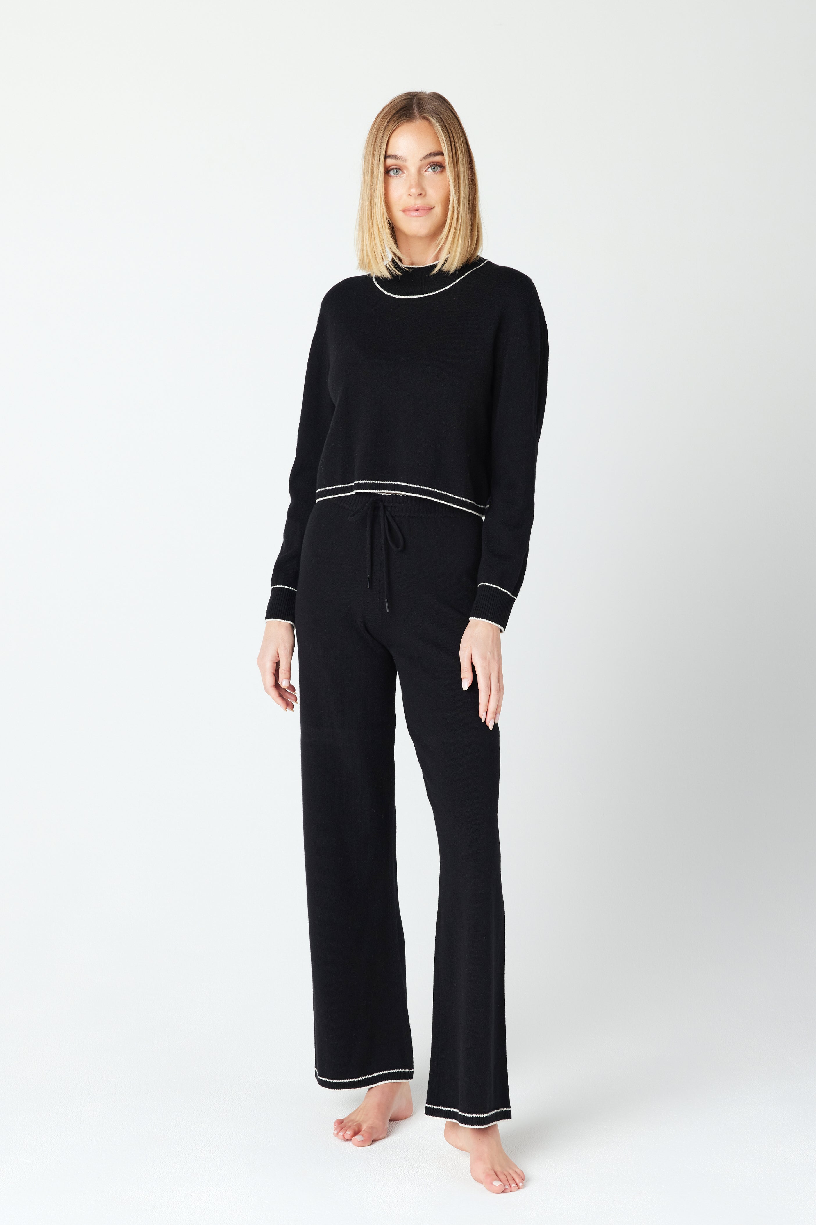 Aubrie Black Cashmere Loungewear Pants